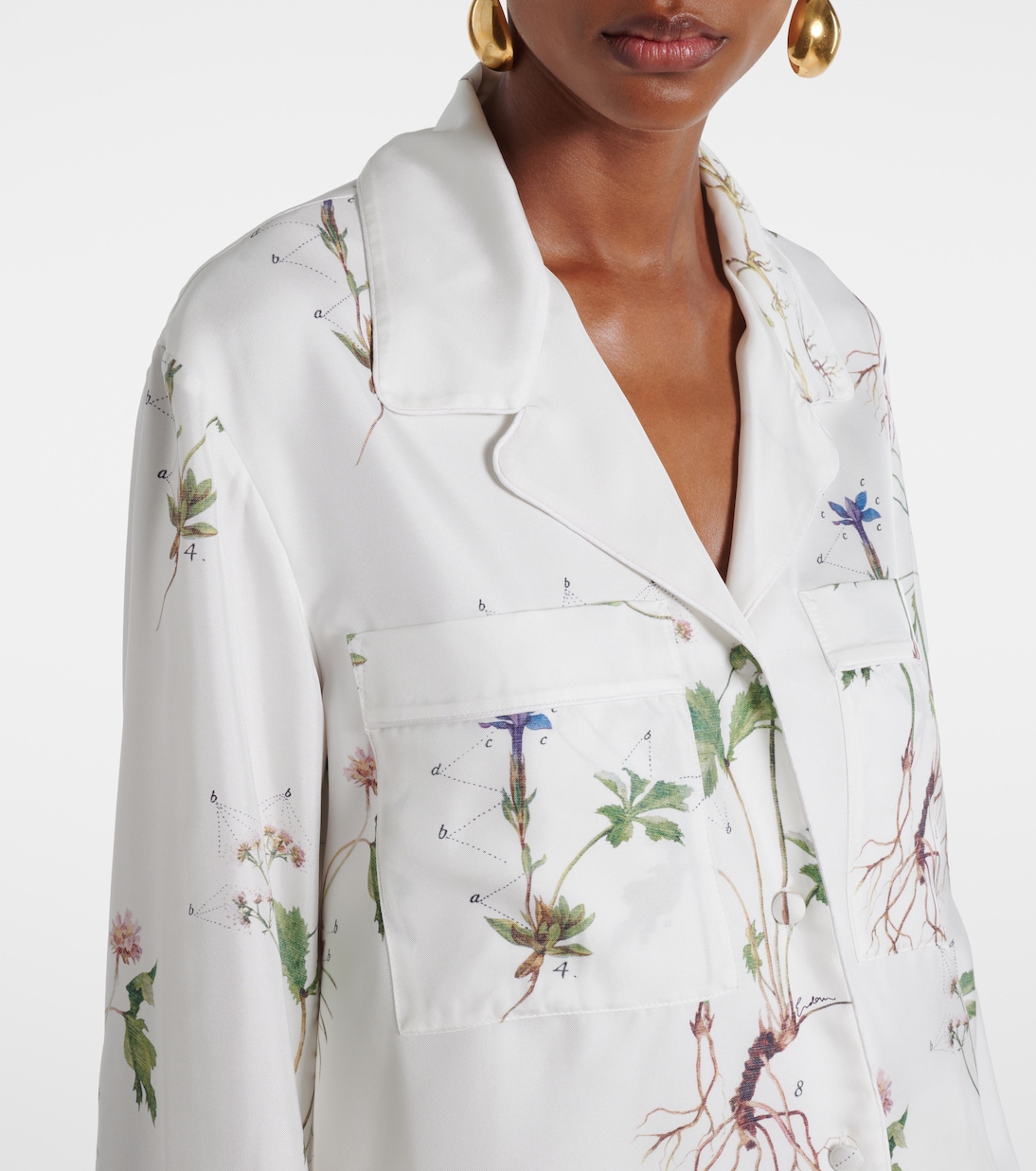Camicia in seta con stampa floreale | Erdem