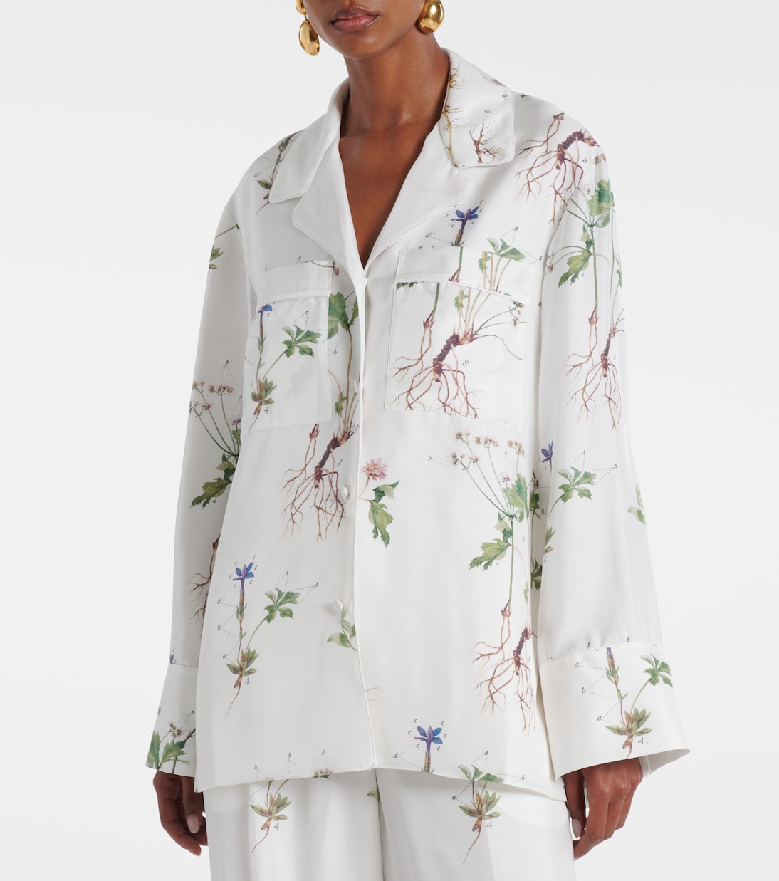 Camicia in seta con stampa floreale | Erdem