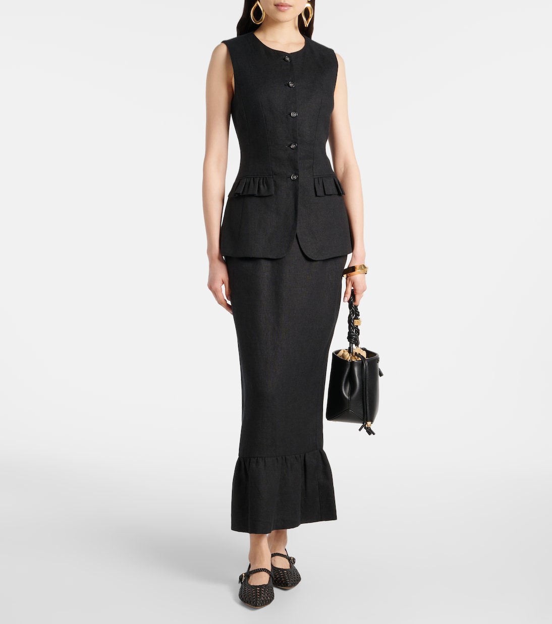 Matilda tiered linen pencil skirt | Posse