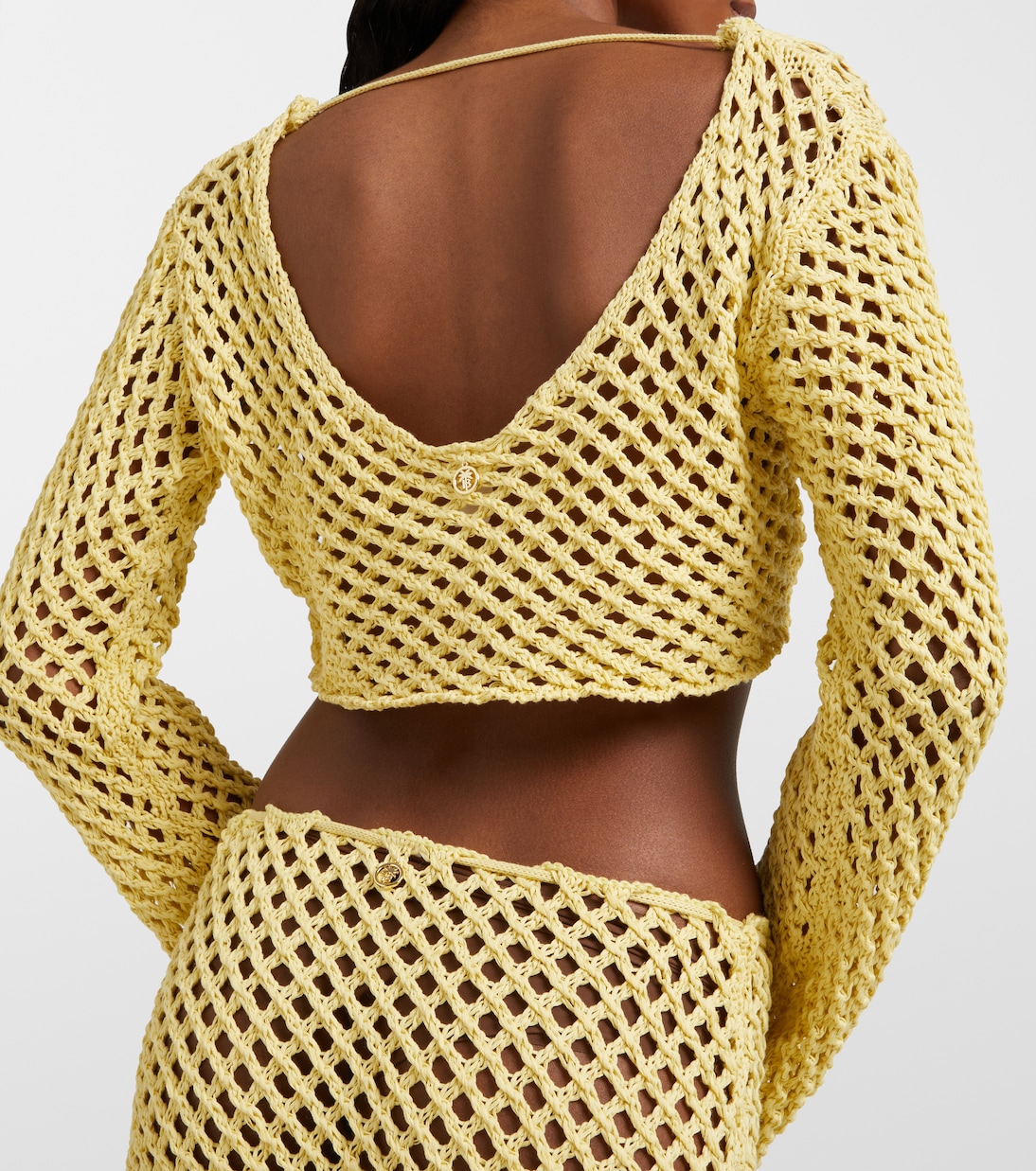 Top raccourci Magen en crochet de coton mélangé | Bananhot