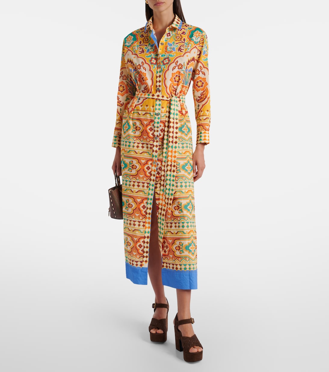 Robe midi imprimée en coton et soie | Etro