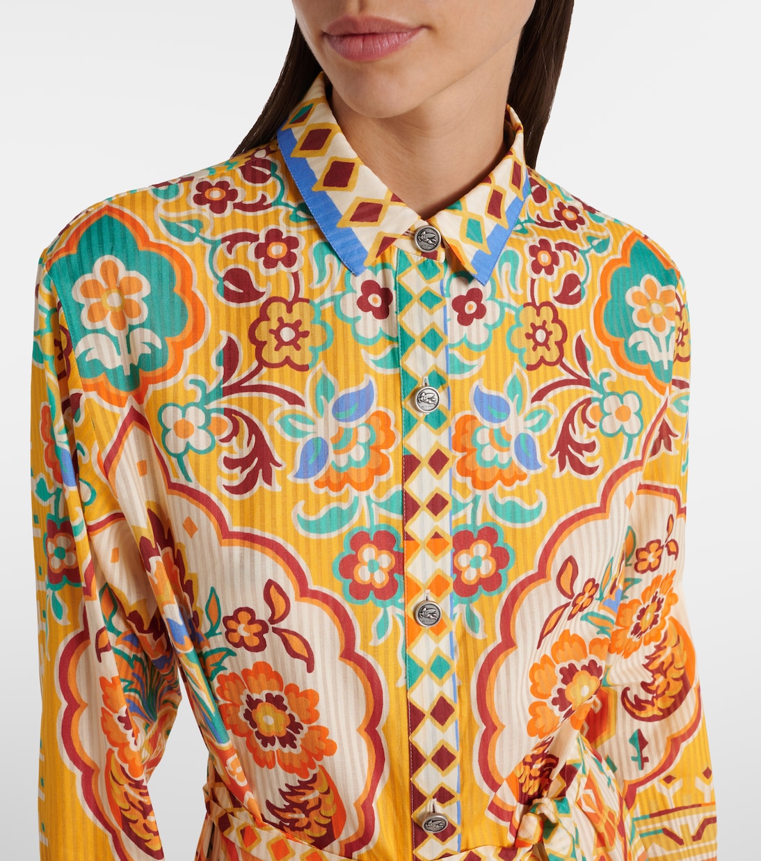 Robe midi imprimée en coton et soie | Etro