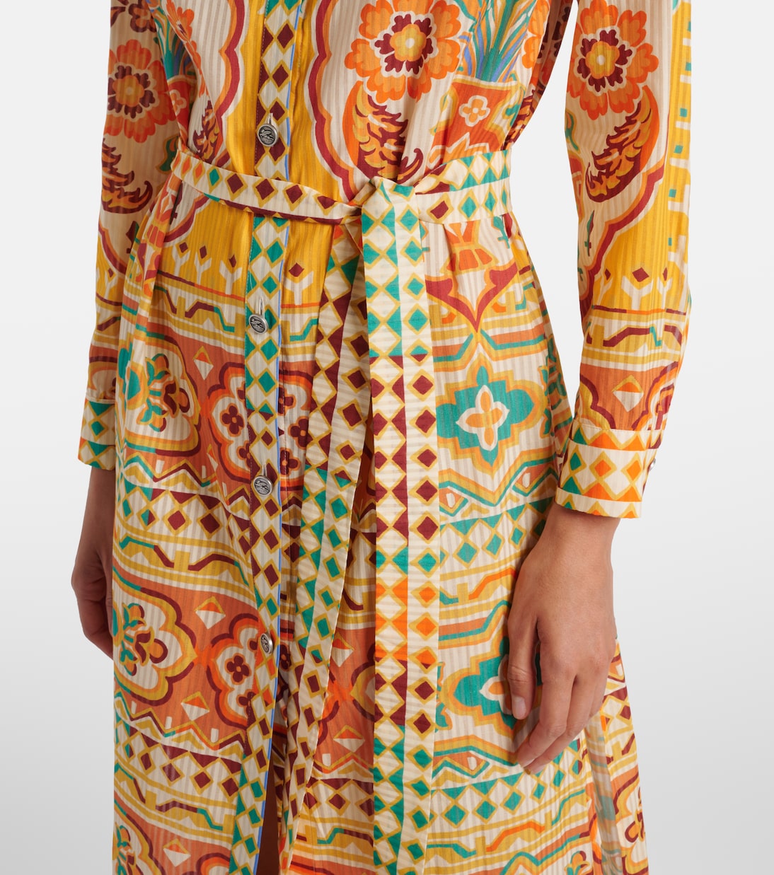 Robe midi imprimée en coton et soie | Etro