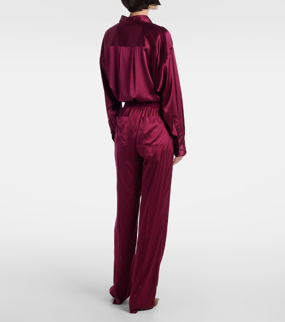 Pantalon ample en satin de soie mélangée | Tom Ford