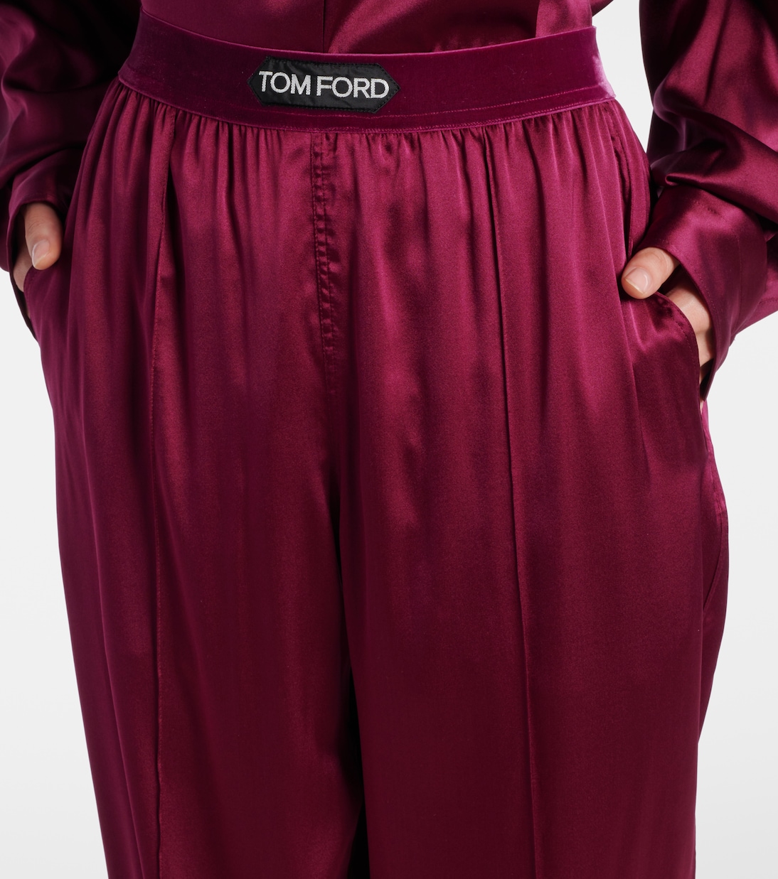 Pantalon ample en satin de soie mélangée | Tom Ford