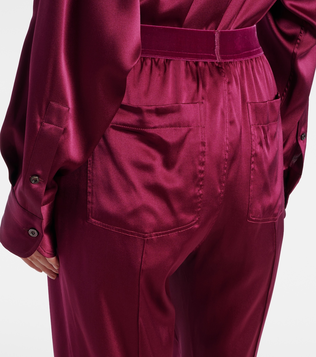 Pantalon ample en satin de soie mélangée | Tom Ford