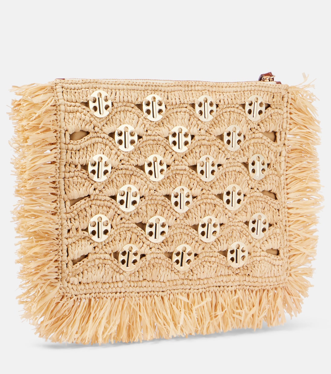 Pochette en raphia à ornements | Rabanne