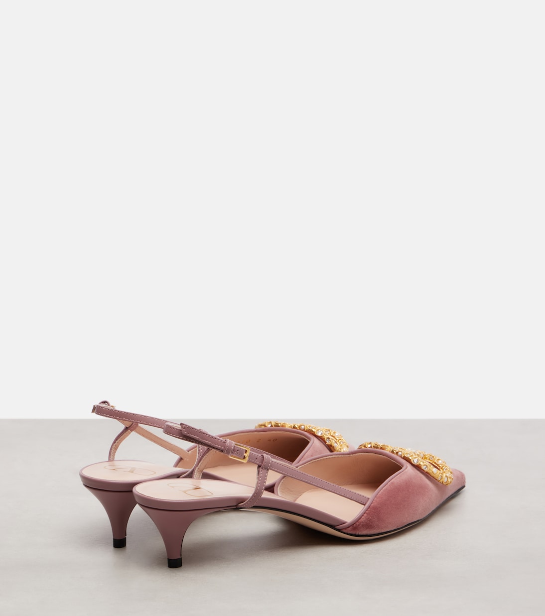 VLogo 40 velvet slingback pumps | Valentino Garavani