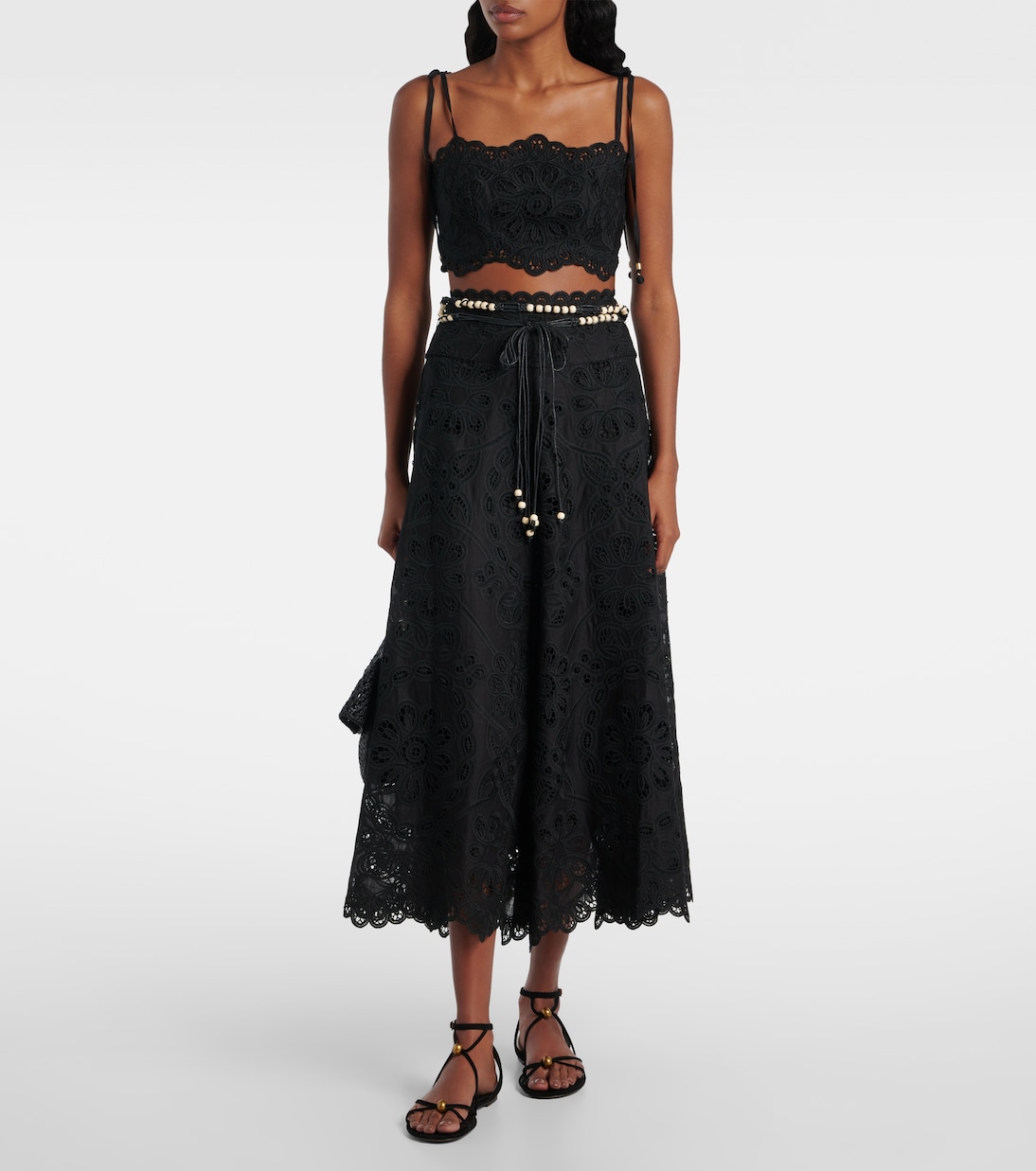 Top raccouci Rhiannon brodé en coton | Zimmermann