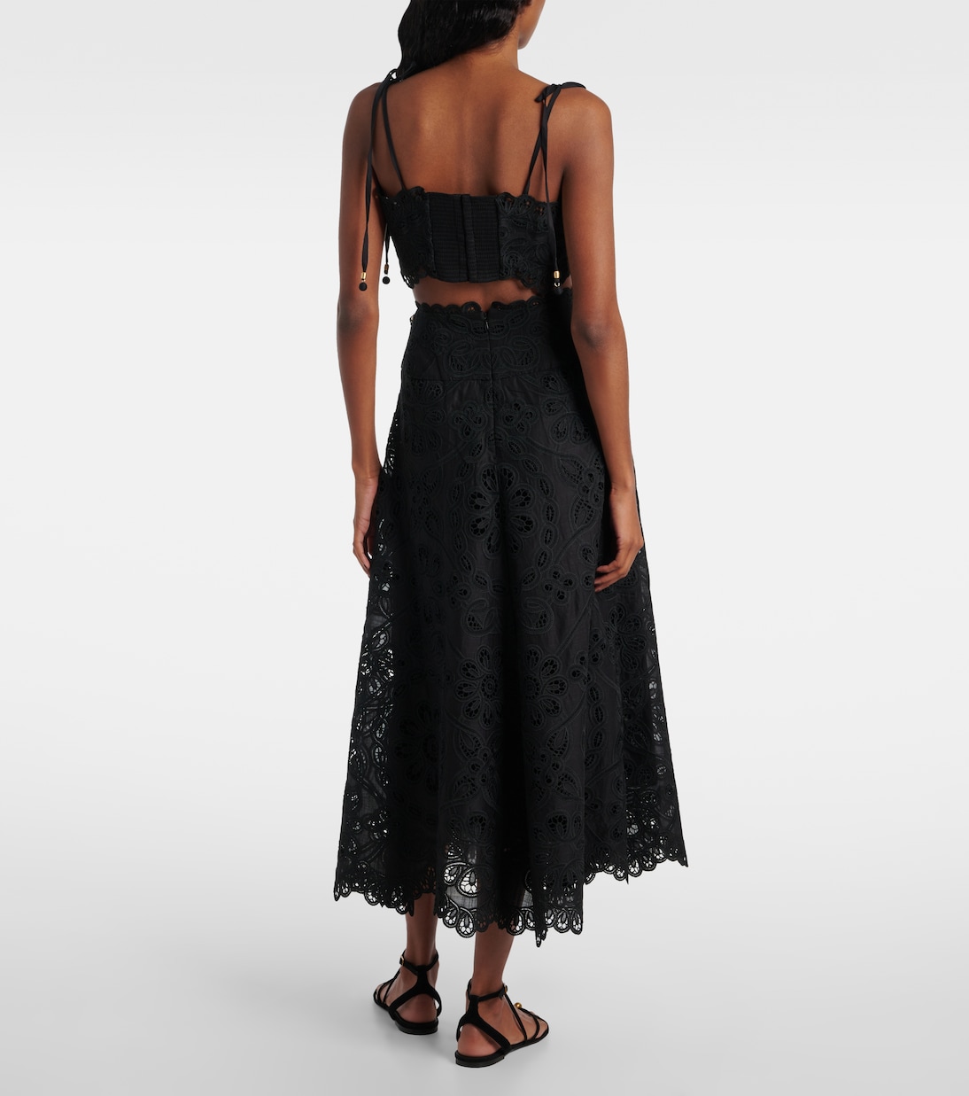 Top raccouci Rhiannon brodé en coton | Zimmermann