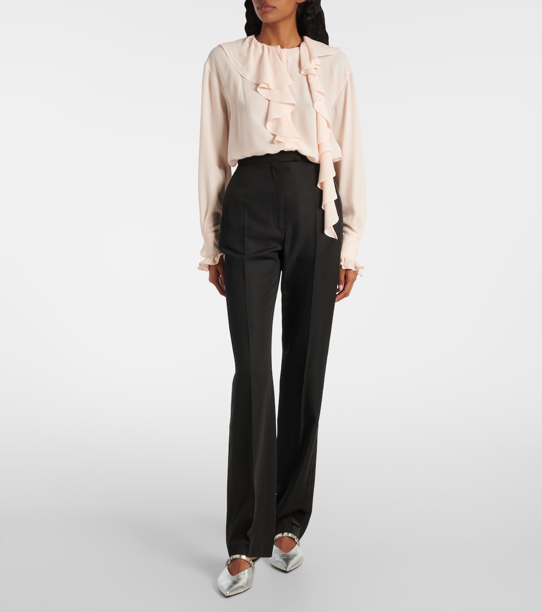 Ruffled silk blouse | McQueen