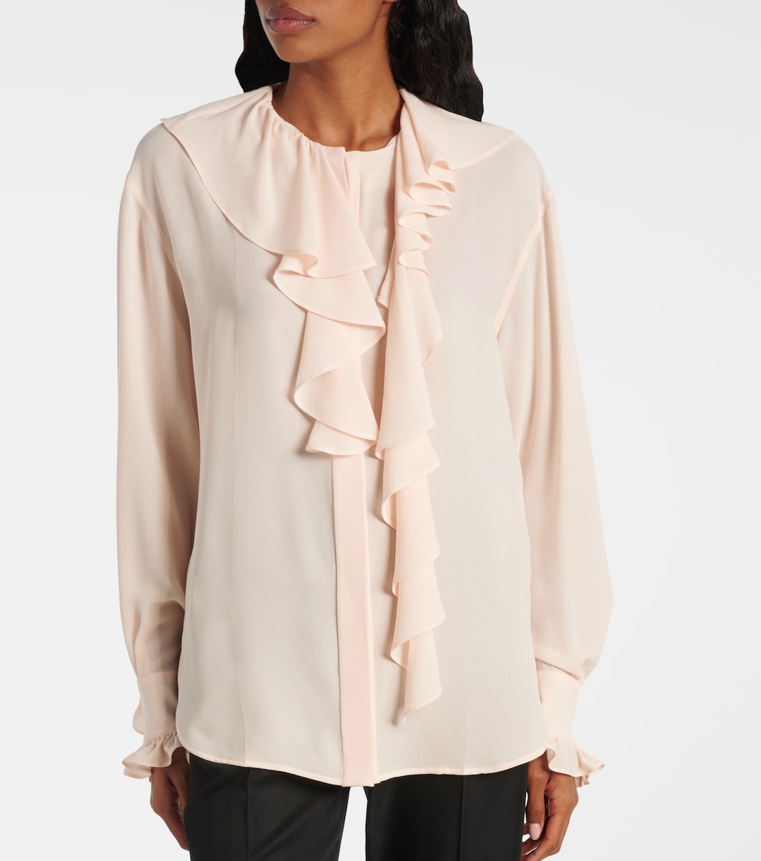 Ruffled silk blouse | McQueen