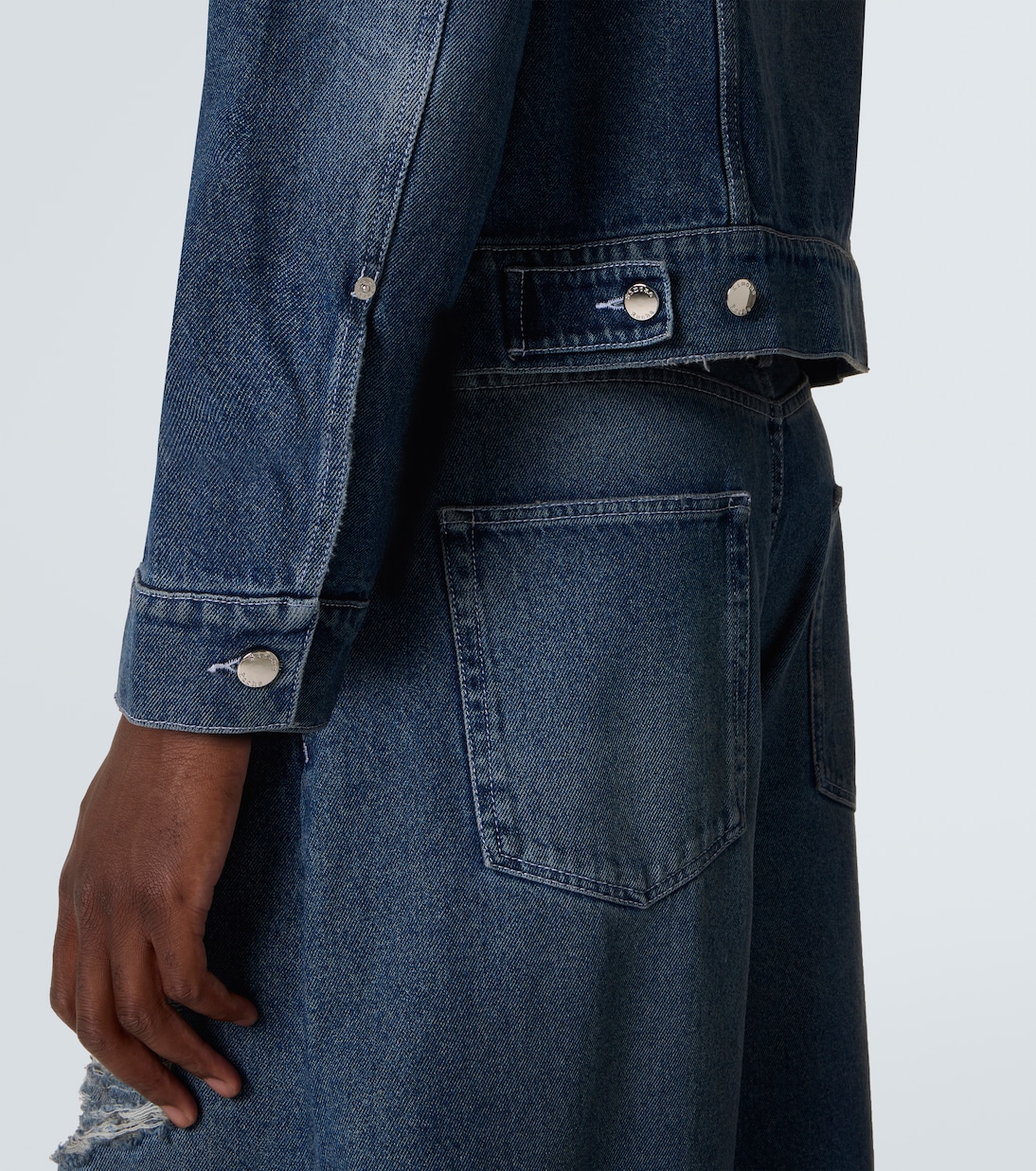 Embellished cropped denim jacket | Simone Rocha