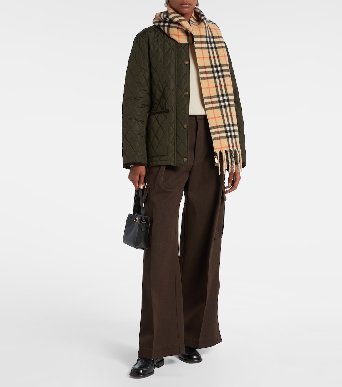 束带绗缝夹克 | Burberry