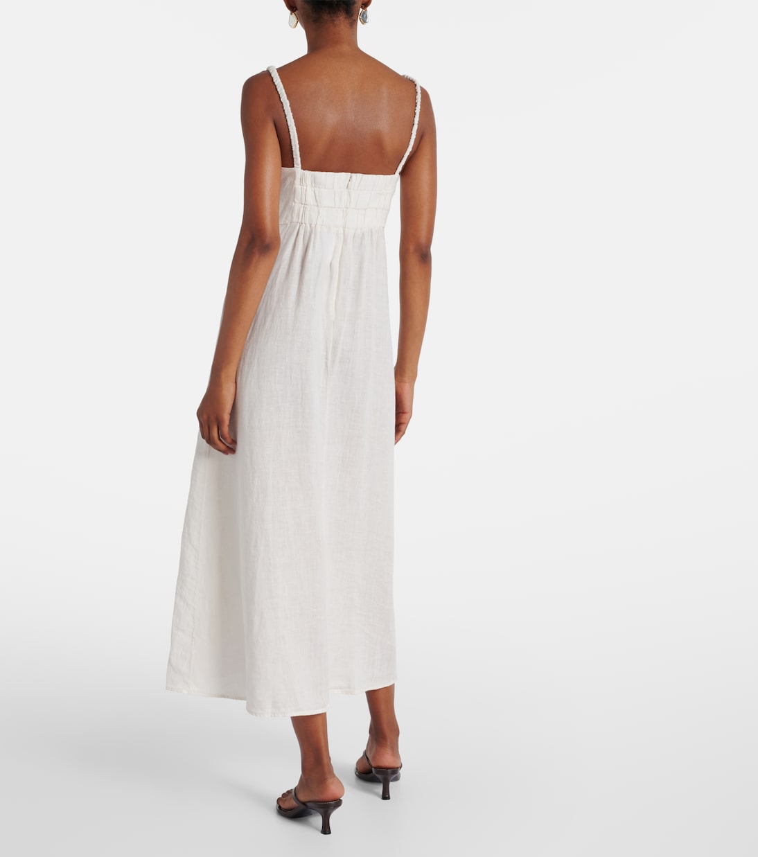 Vestido midi Janet de lino | Velvet