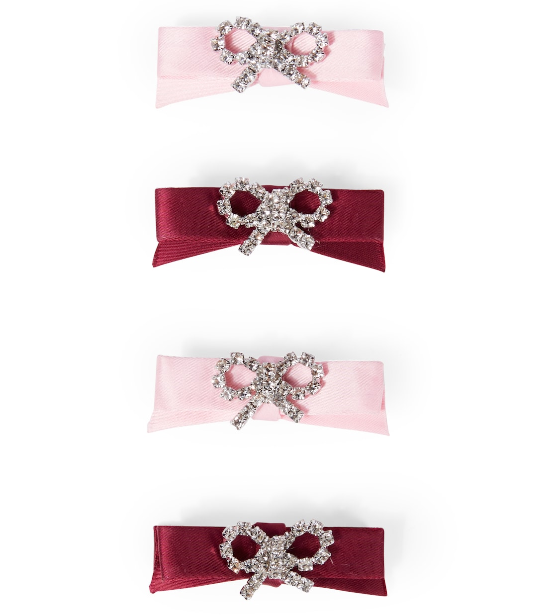 Set of 4 bow satin hair clips | Self-Portrait Kids