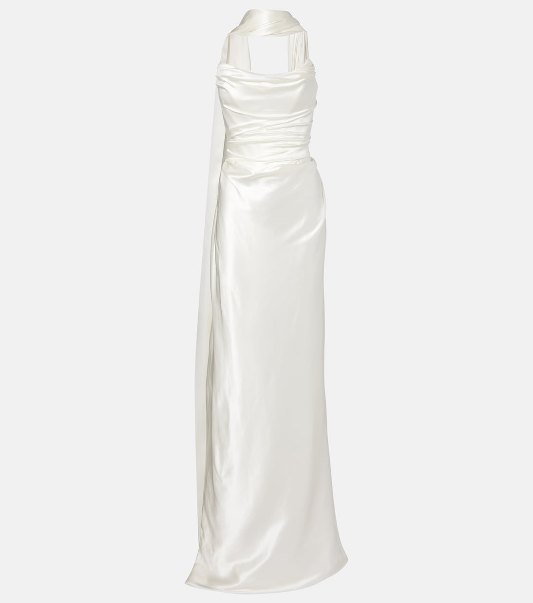 Vixen scarf-detail draped silk-blend gown | Vivienne Westwood
