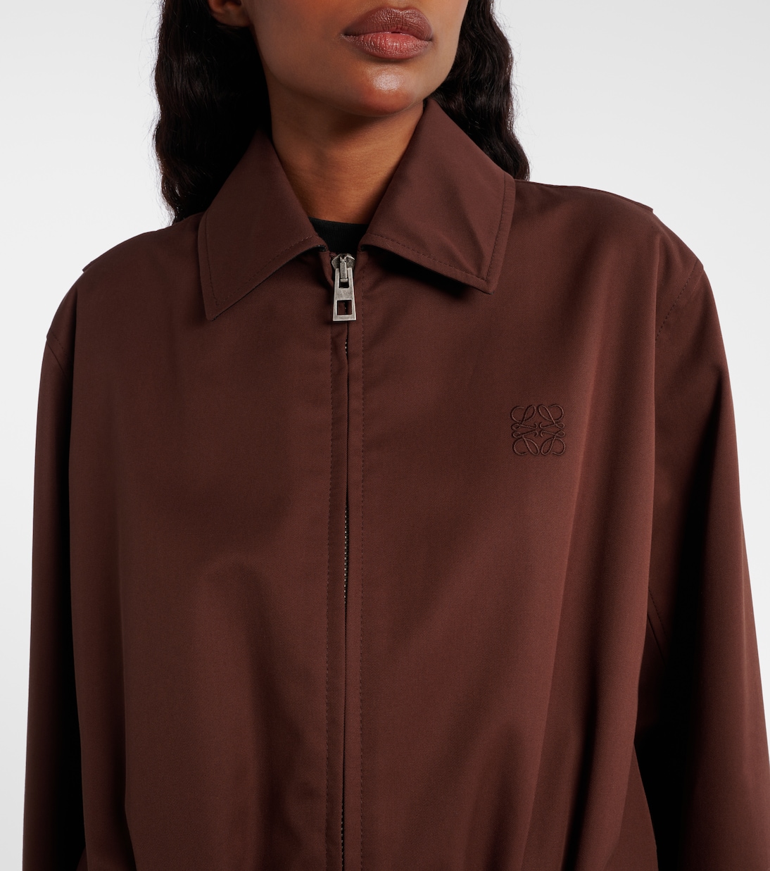 Belted cotton and silk twill blouson | Loewe