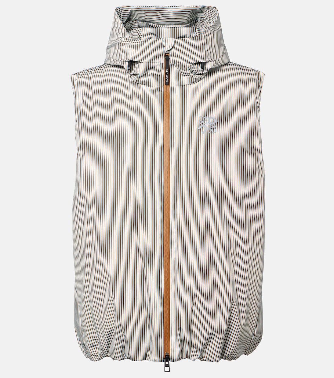 x On hooded striped puffer vest | Loewe