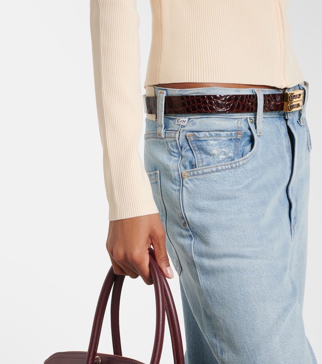 Mila ribbed-knit zip-up top | Victoria Beckham