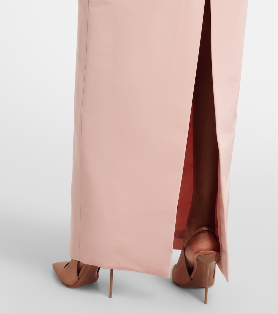 Feather-trimmed silk faille bustier gown | Oscar de la Renta