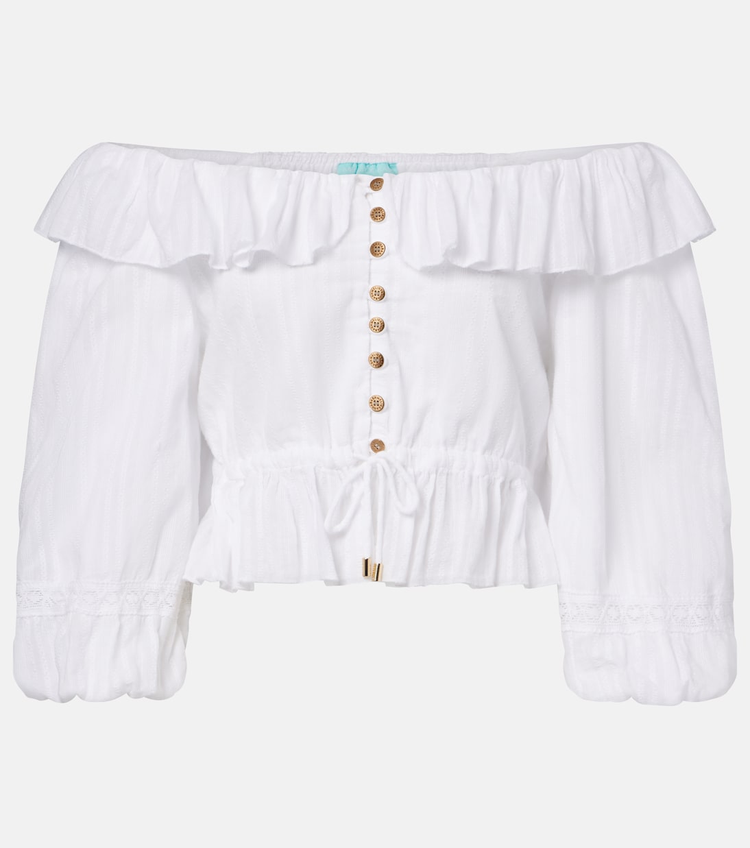 Corrine off-shoulder cotton poplin blouse | Melissa Odabash
