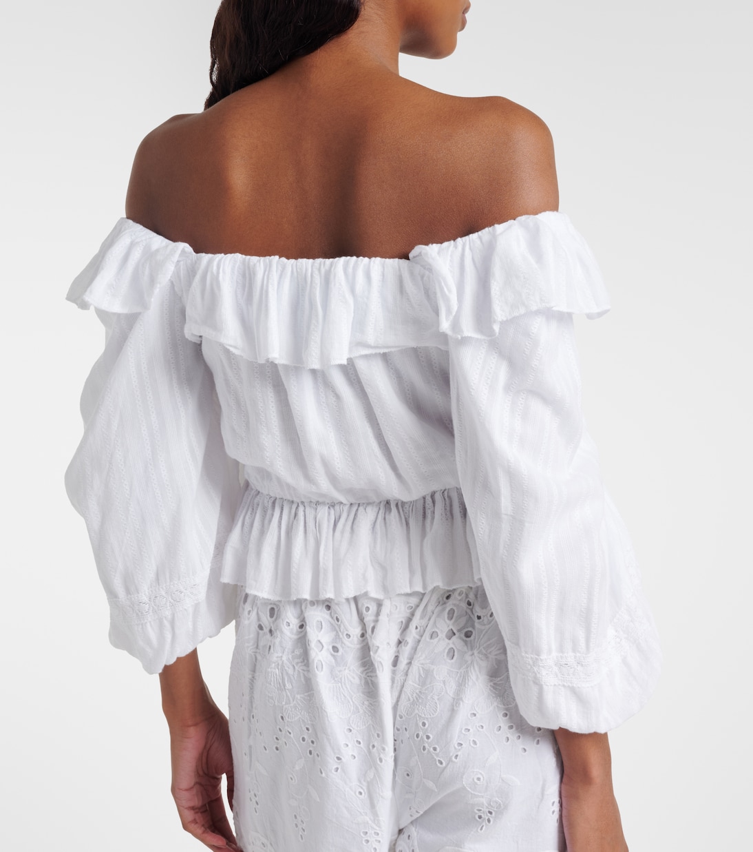 Corrine off-shoulder cotton poplin blouse | Melissa Odabash