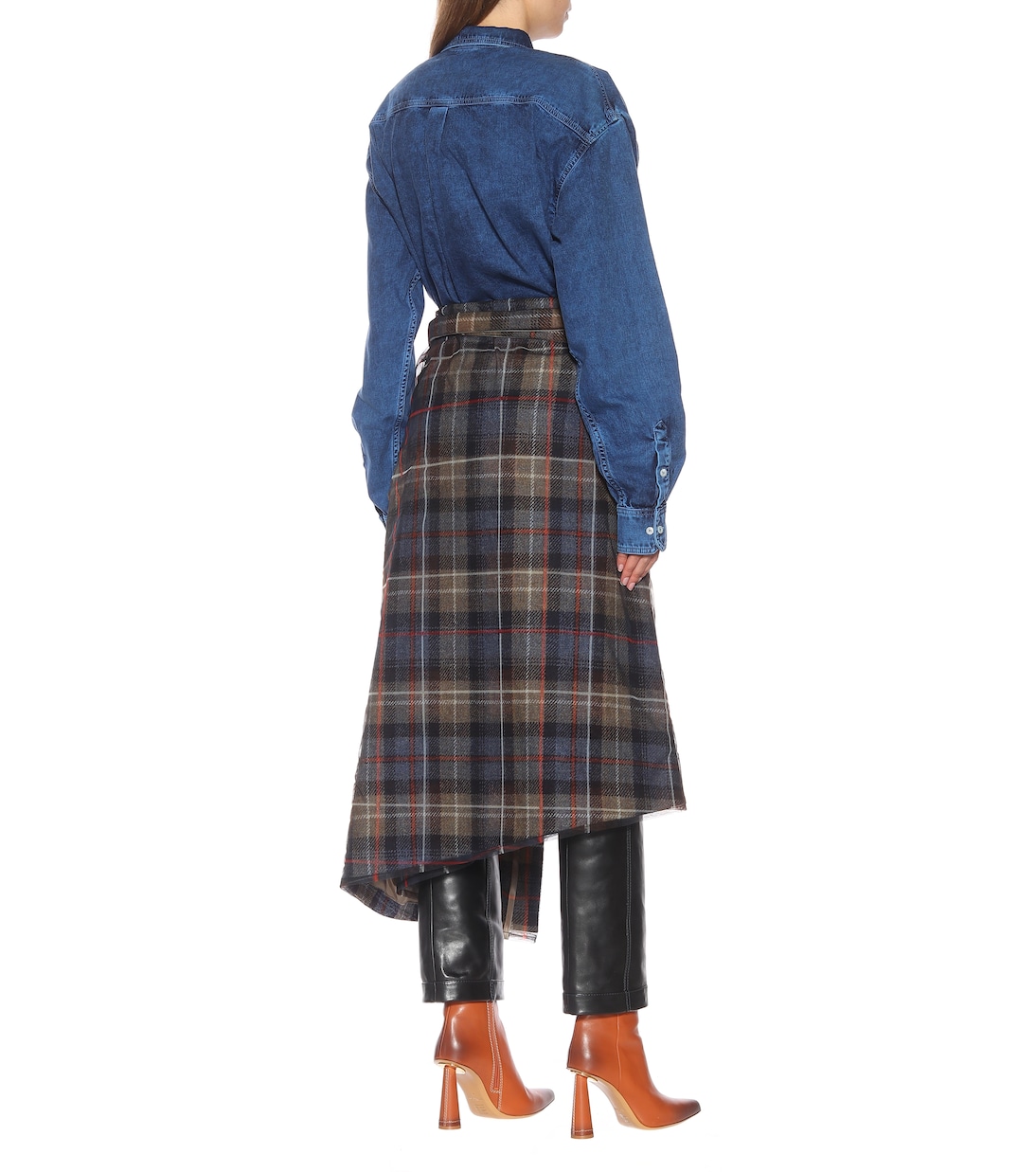 Checked wool midi skirt | Y/Project