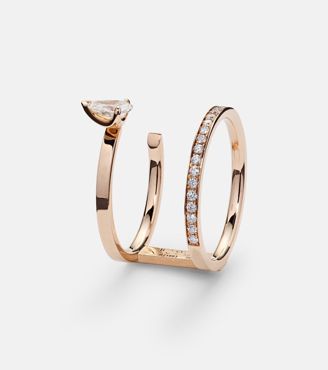 Bague Serti Sur Vide en or rose 18 ct et diamants | Repossi