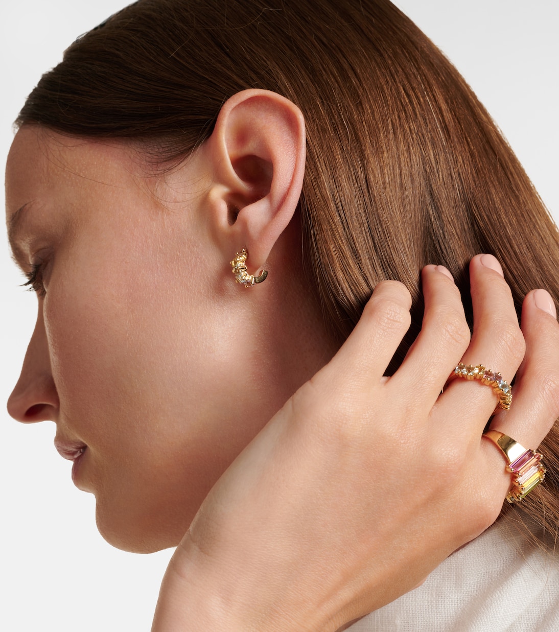 Boucles d'oreilles en or 14 ct et pierres | Suzanne Kalan
