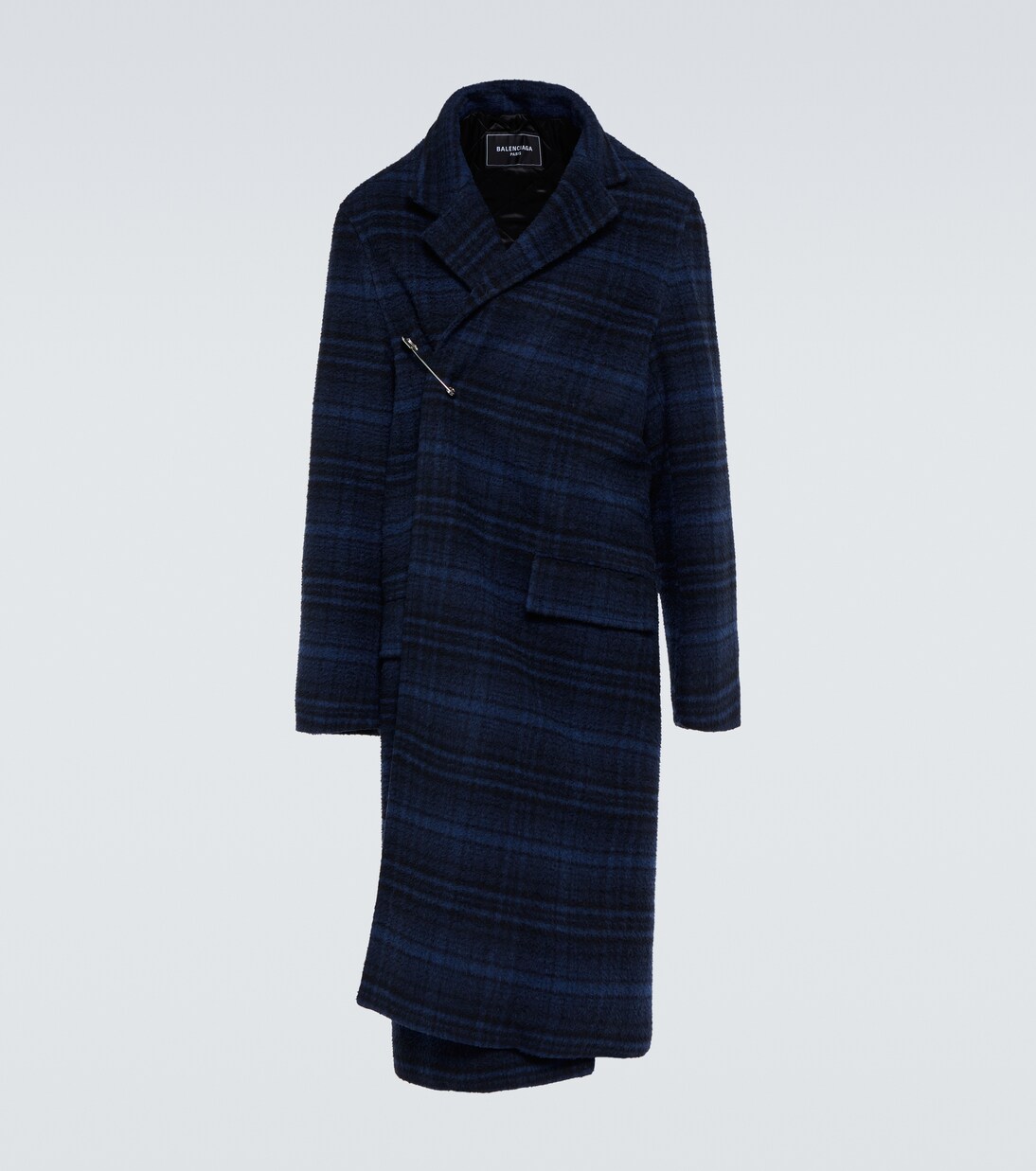 Checked wool coat in multicoloured Balenciaga Mytheresa