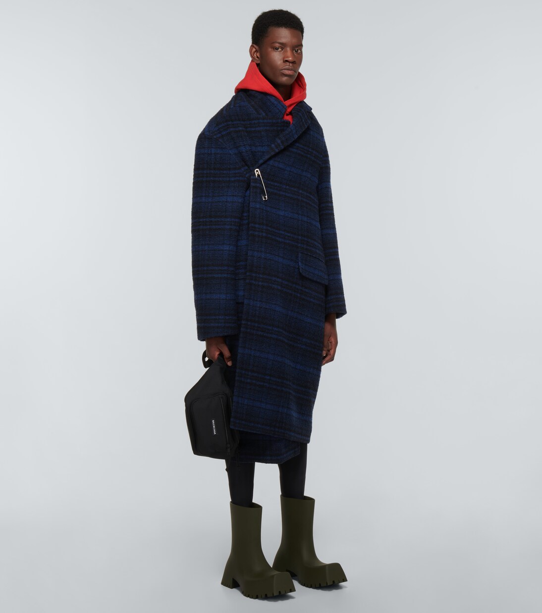 Versace check-pattern Tweed Coat | Red | FARFETCH
