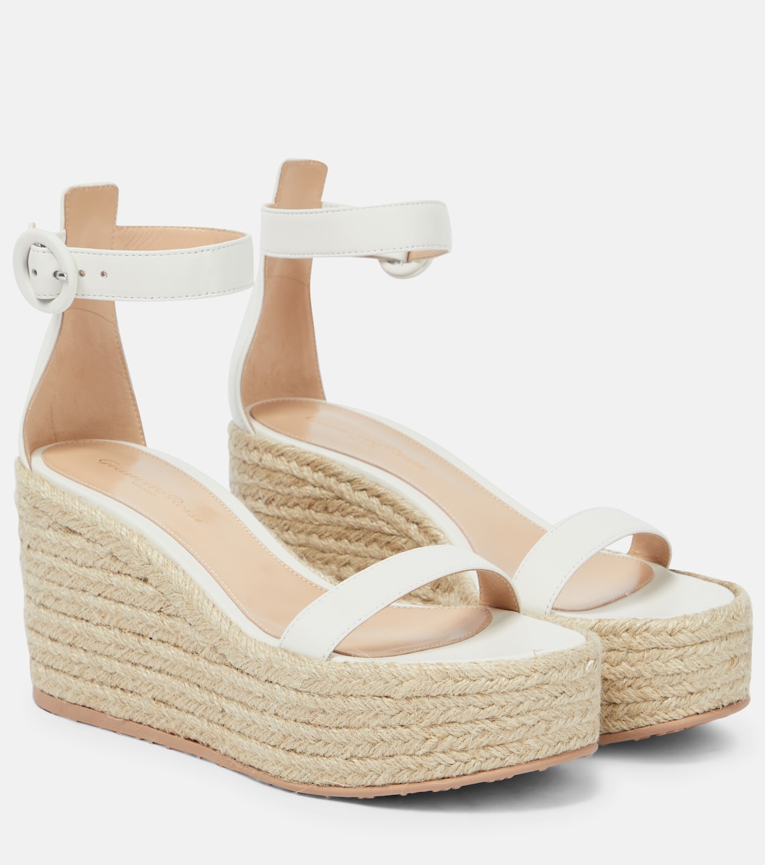 Sandali espadrillas Portofino in pelle con zeppa | Gianvito Rossi