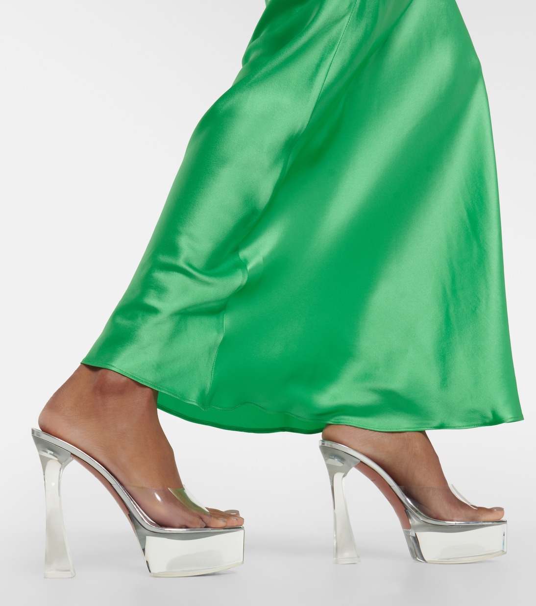Dalida Glass PVC platform mules | Amina Muaddi