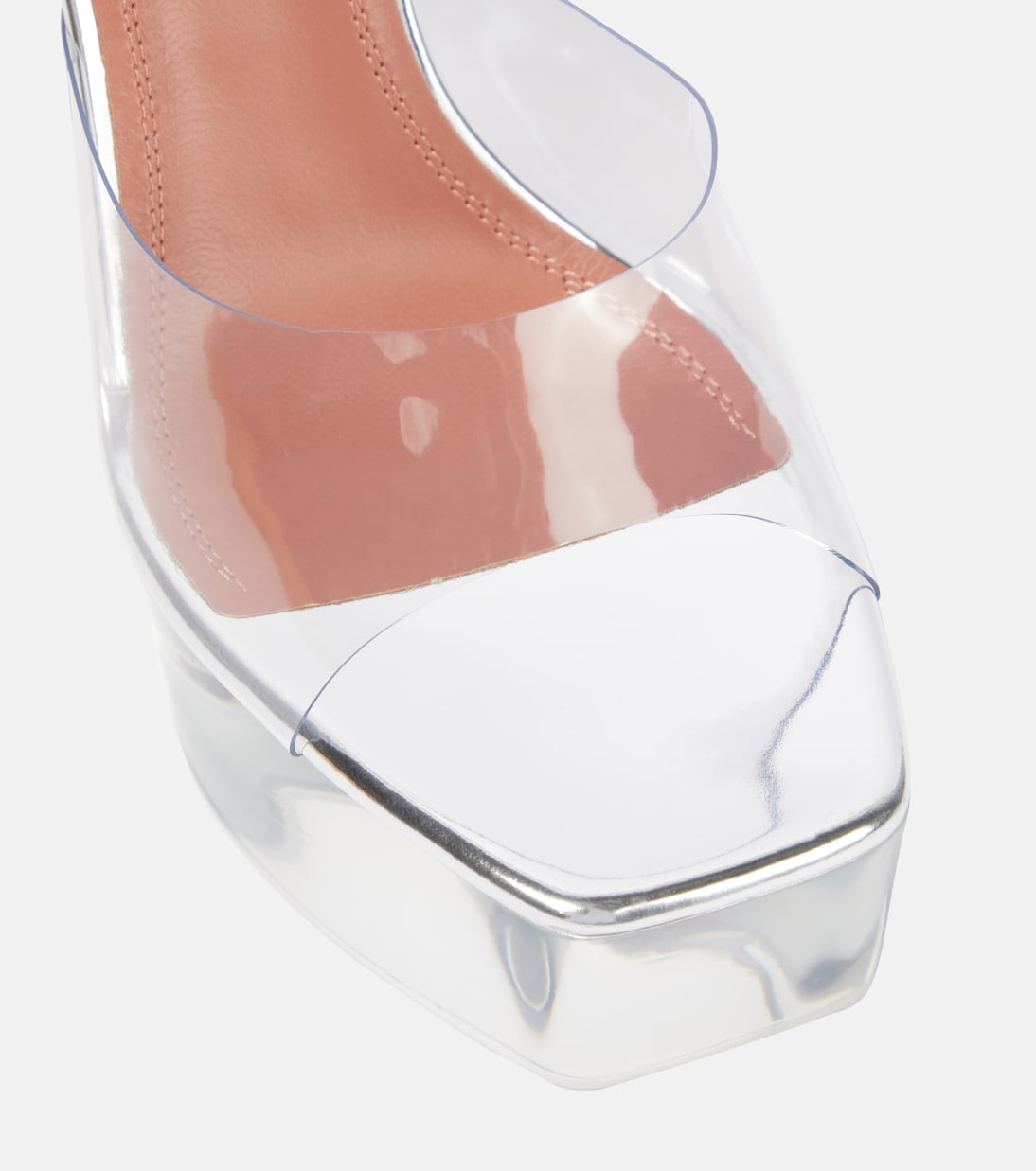 Dalida Glass PVC platform mules | Amina Muaddi