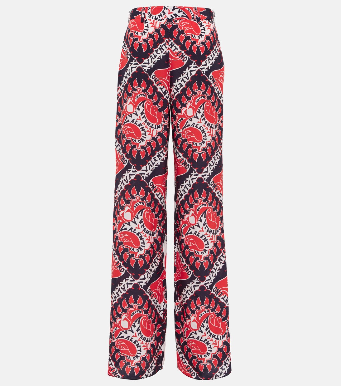 Pantaloni in seta crêpe de chine con stampa | Valentino