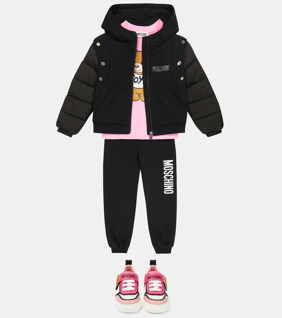 Wattierte Jacke mit Kristallen | Moschino Kids