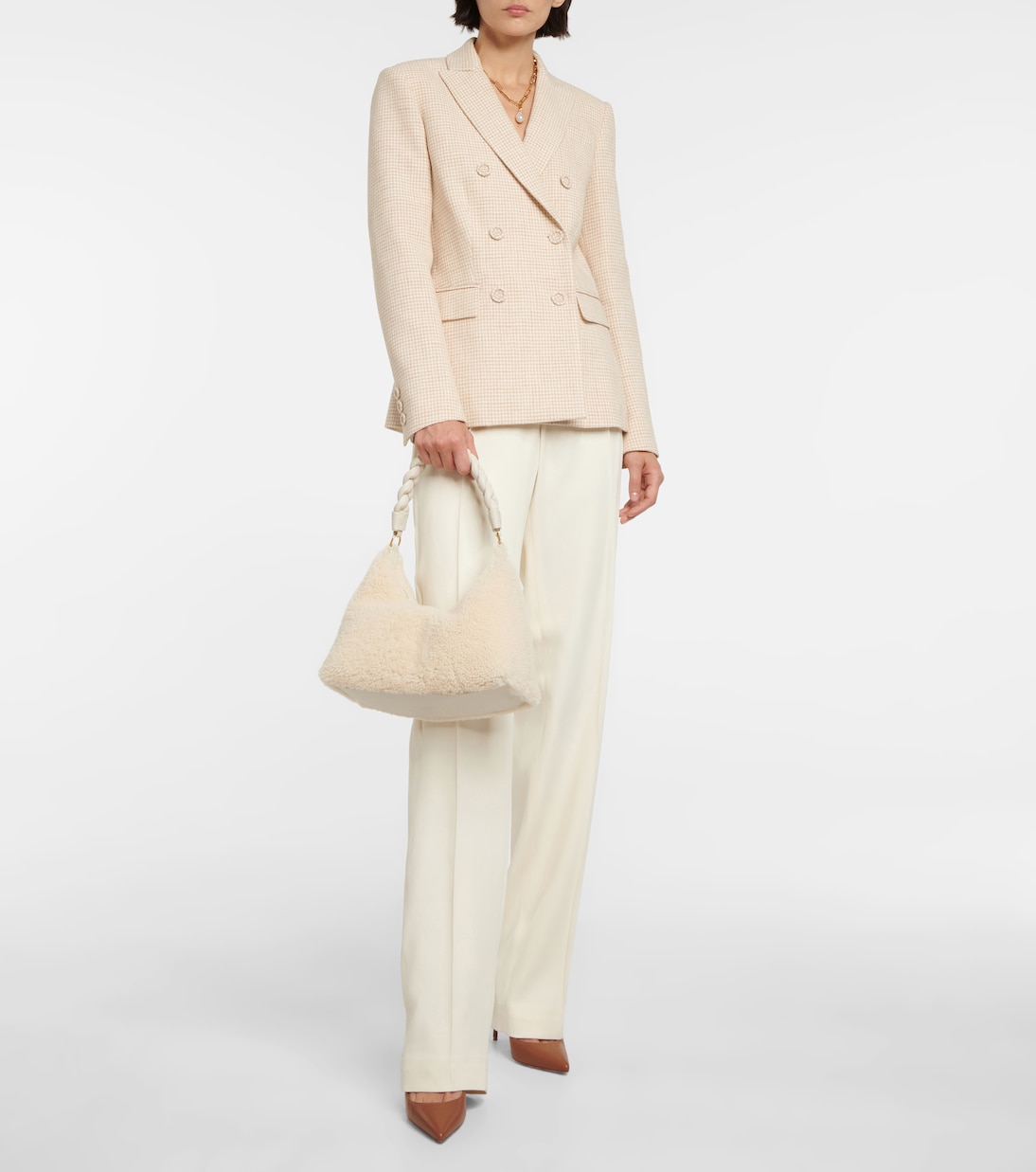 Borsa a spalla Braid in shearling | Altuzarra