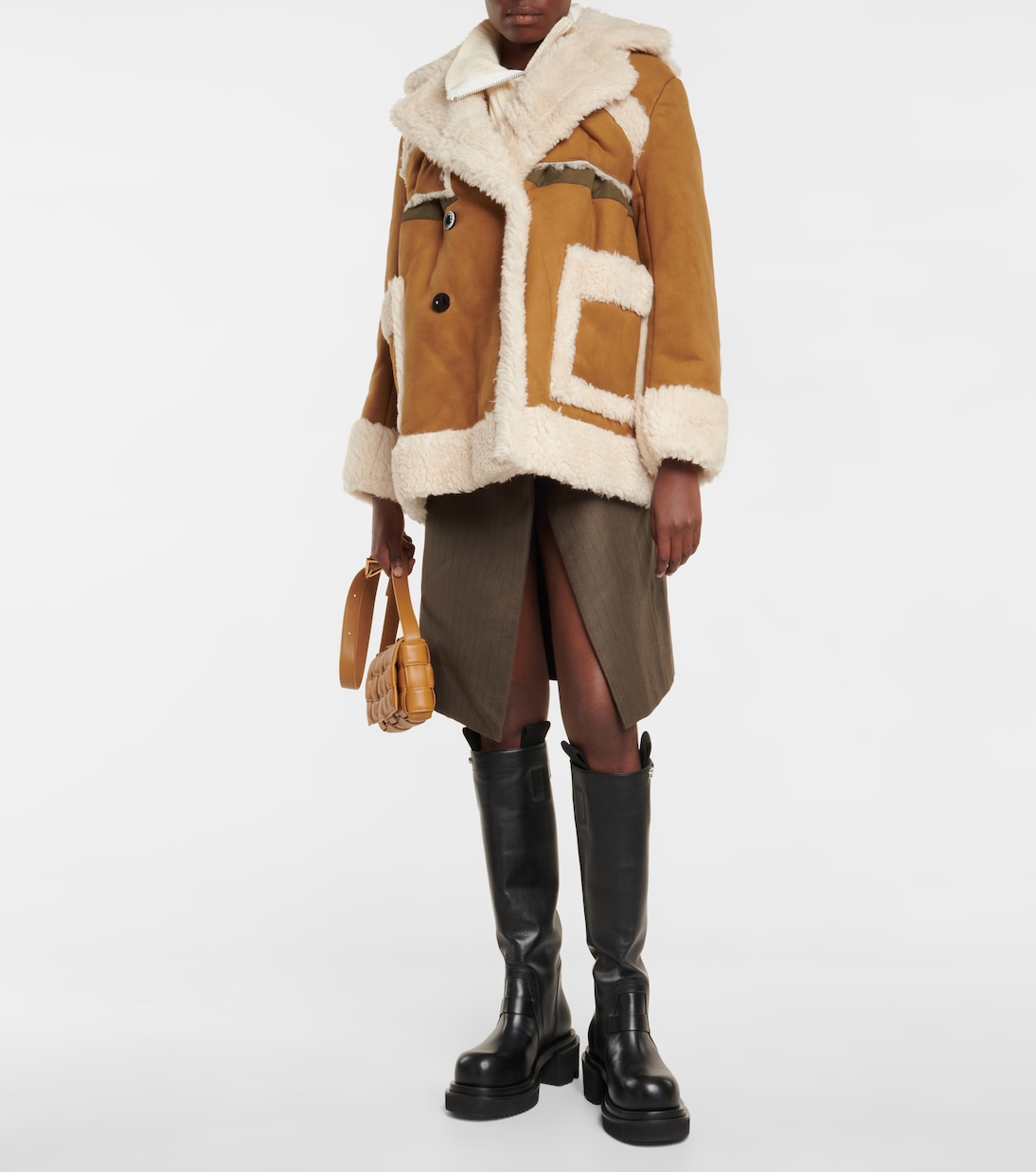 Faux shearling trimmed jacket | Sacai