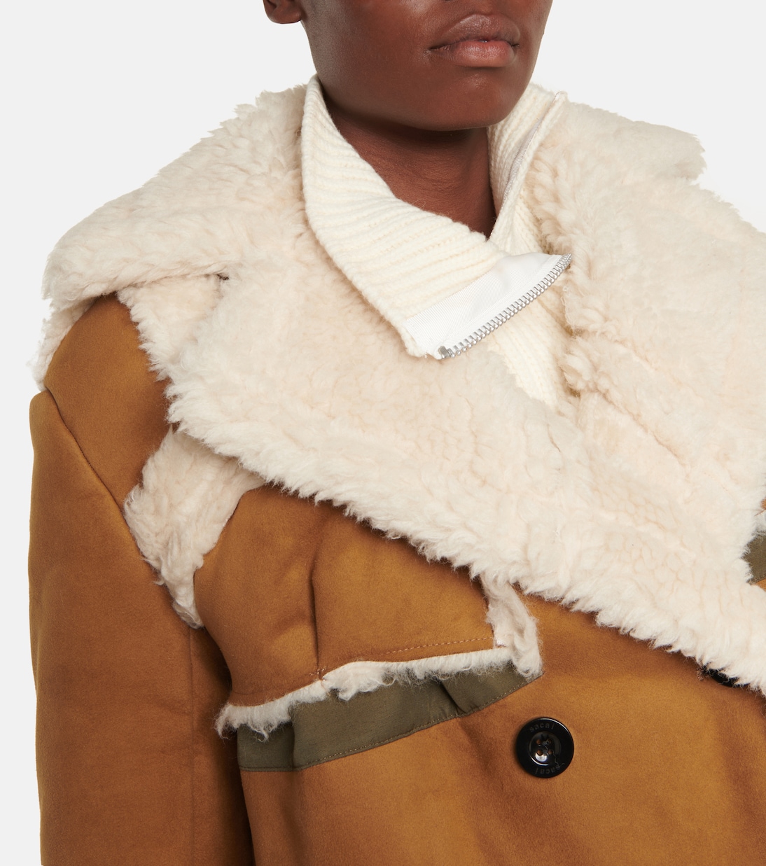 Faux shearling trimmed jacket | Sacai