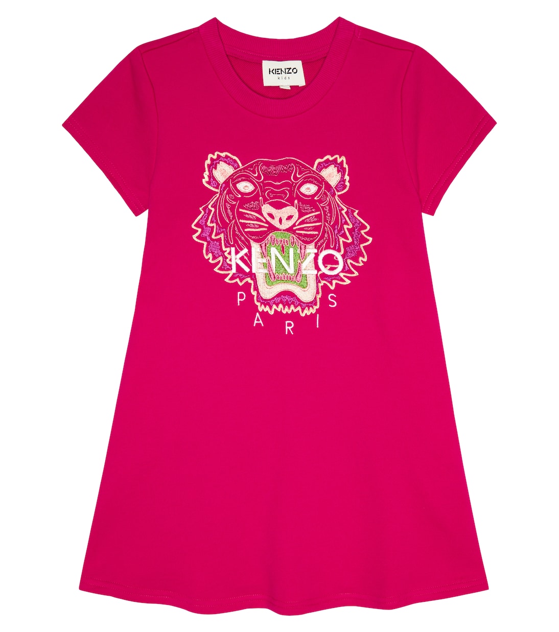 Logo-embroidered cotton dress | Kenzo Kids