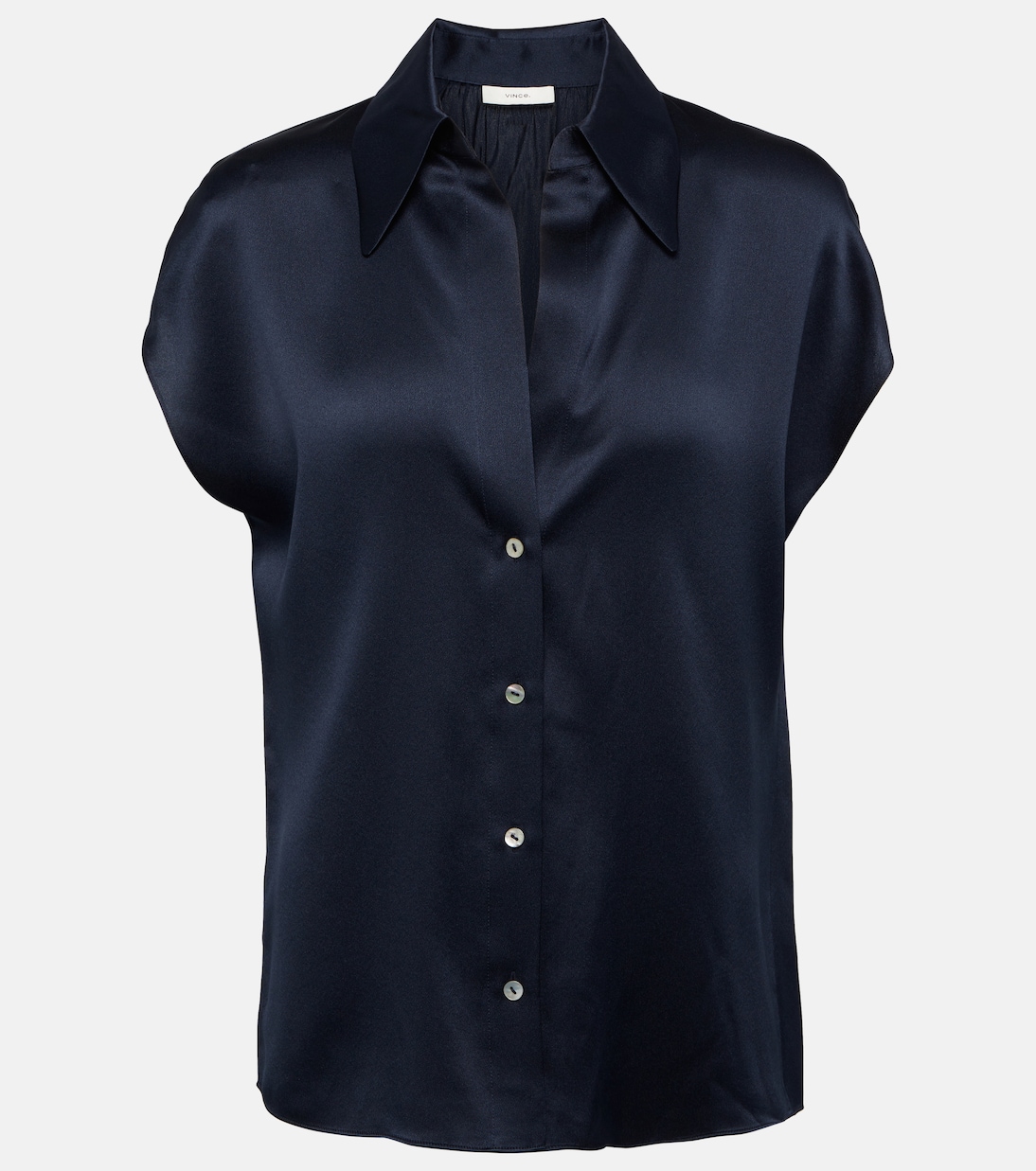 Ruched silk satin blouse | Vince