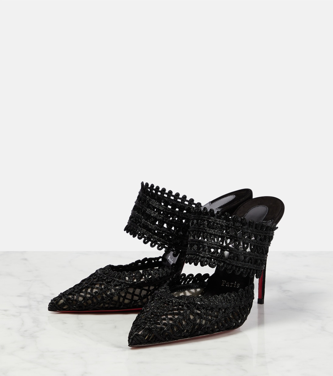 Mules Deia in pizzo macramè | Christian Louboutin