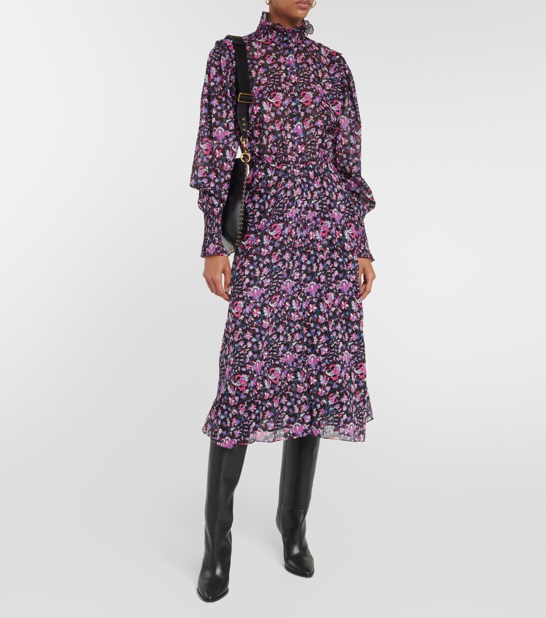 Vestido midi Galoa de algodón floral | Marant Etoile