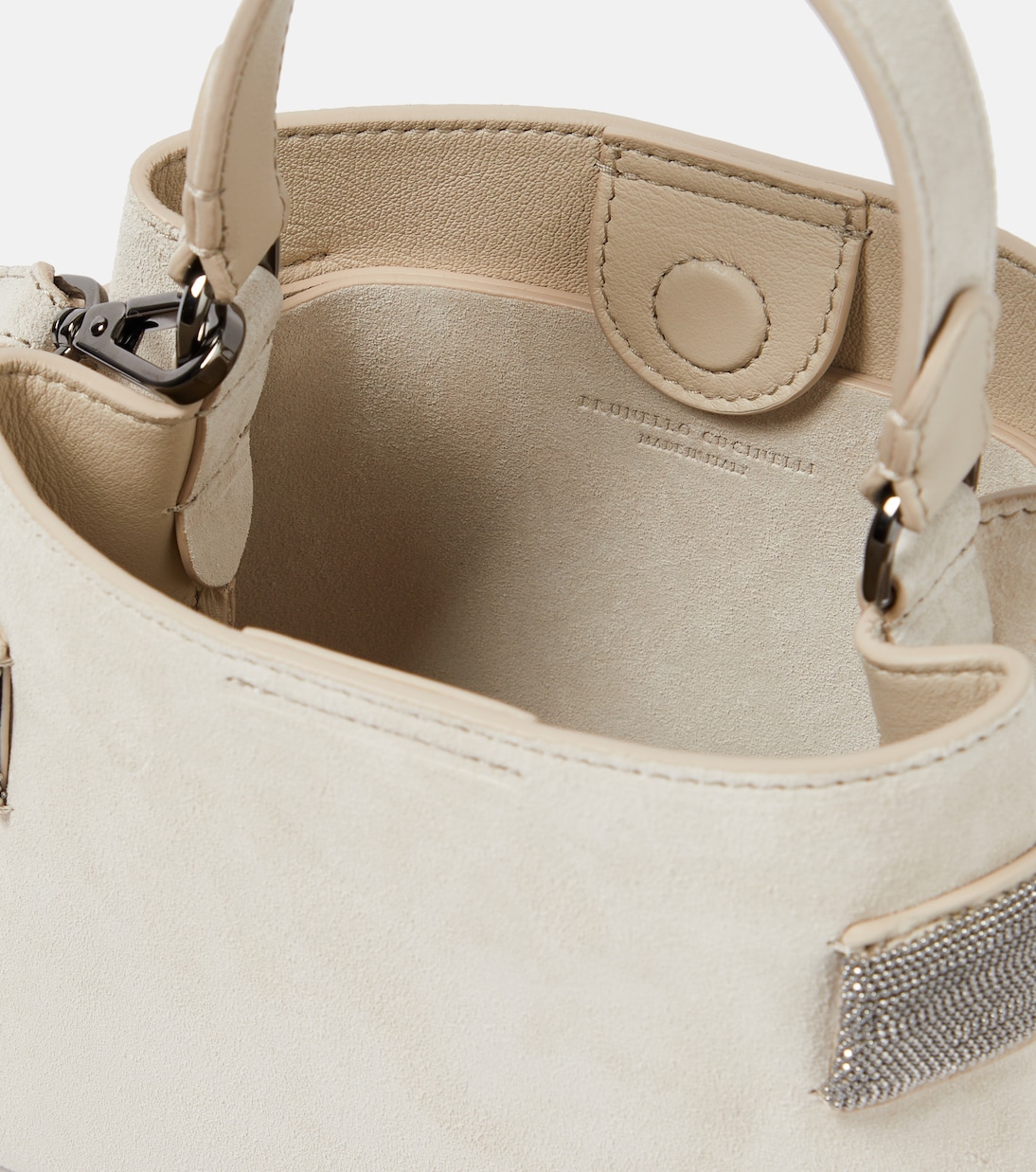 Sac en daim à ornements | Brunello Cucinelli