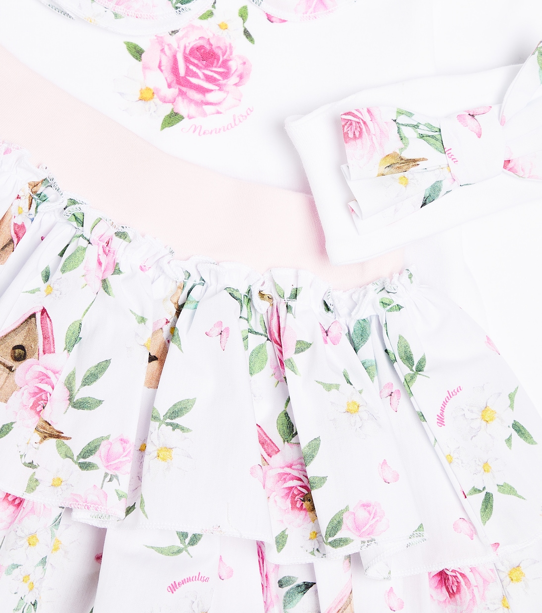 Baby bodysuit, skirt, and headband set | Monnalisa