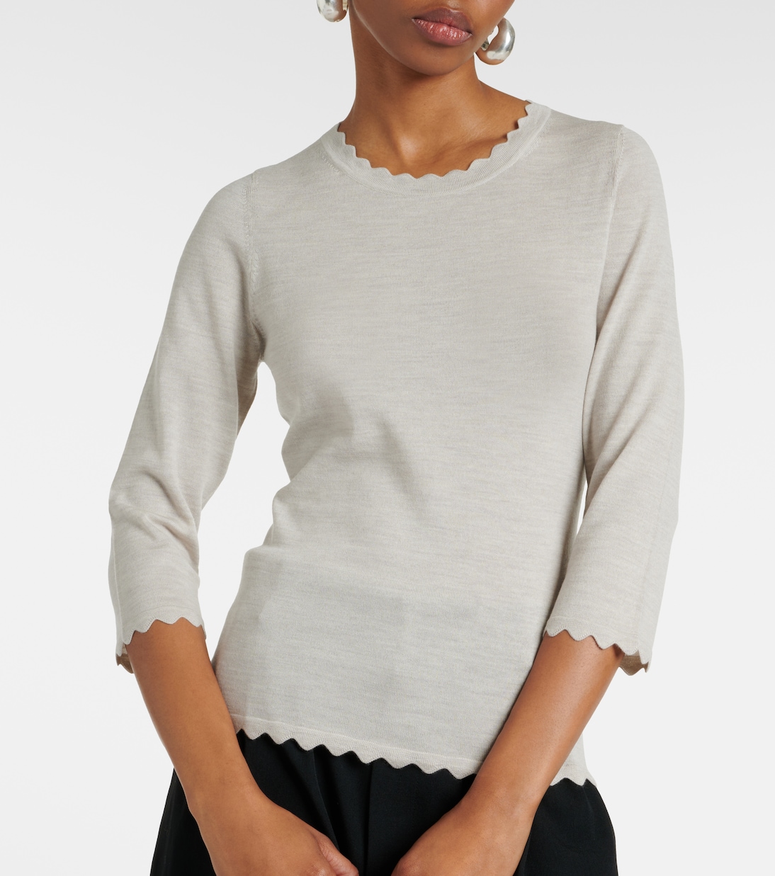 Top de lana virgen festoneado | Jardin des Orangers