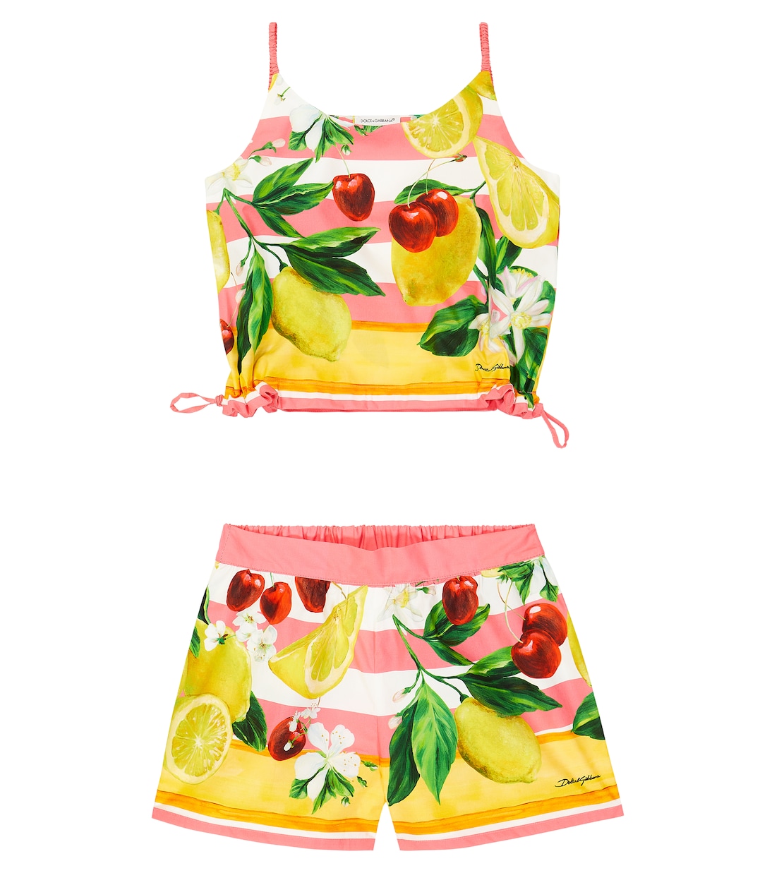 Set de top y shorts de popelín | Dolce&Gabbana Kids