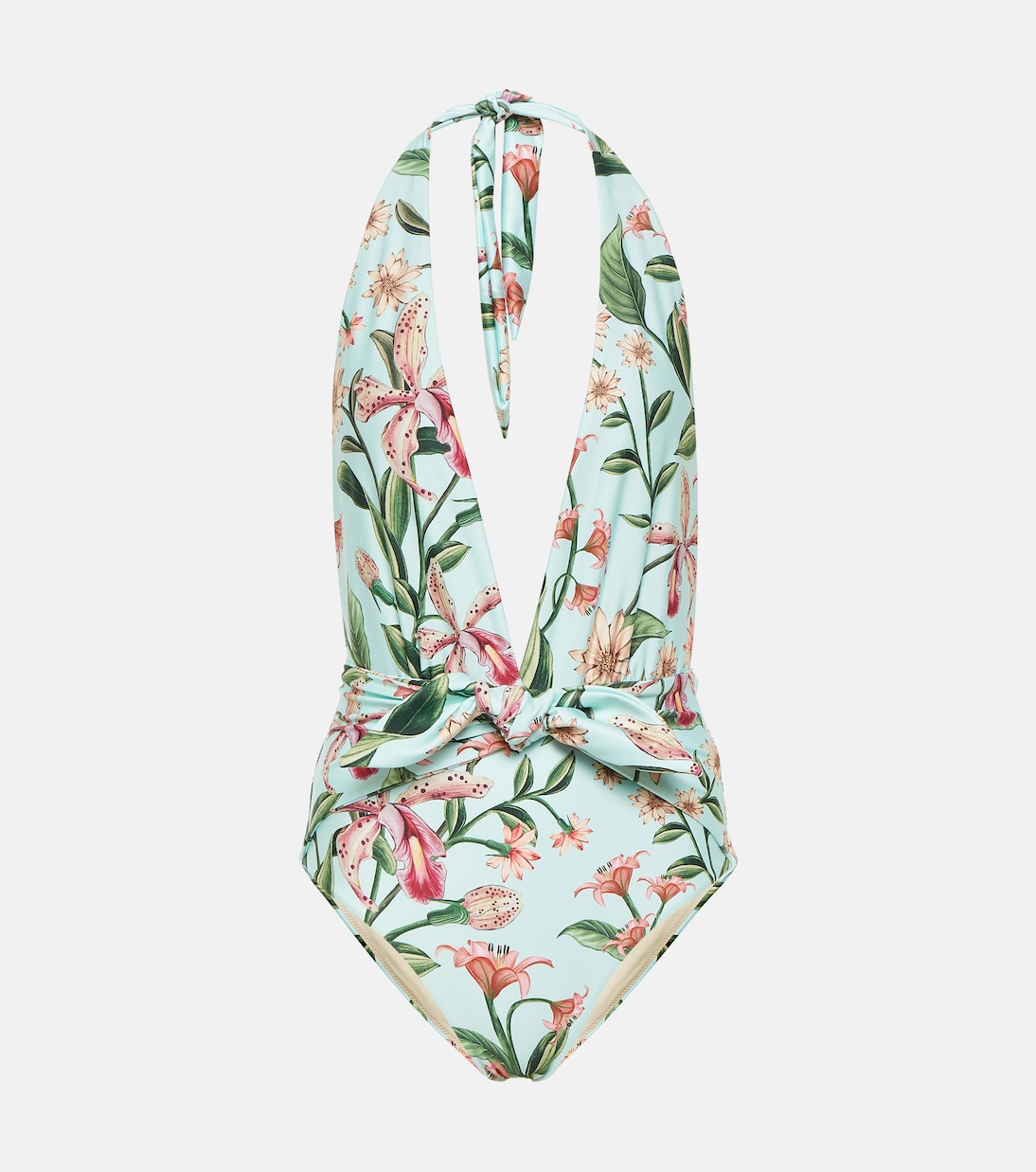Mangostino floral halterneck swimsuit | Agua by Agua Bendita