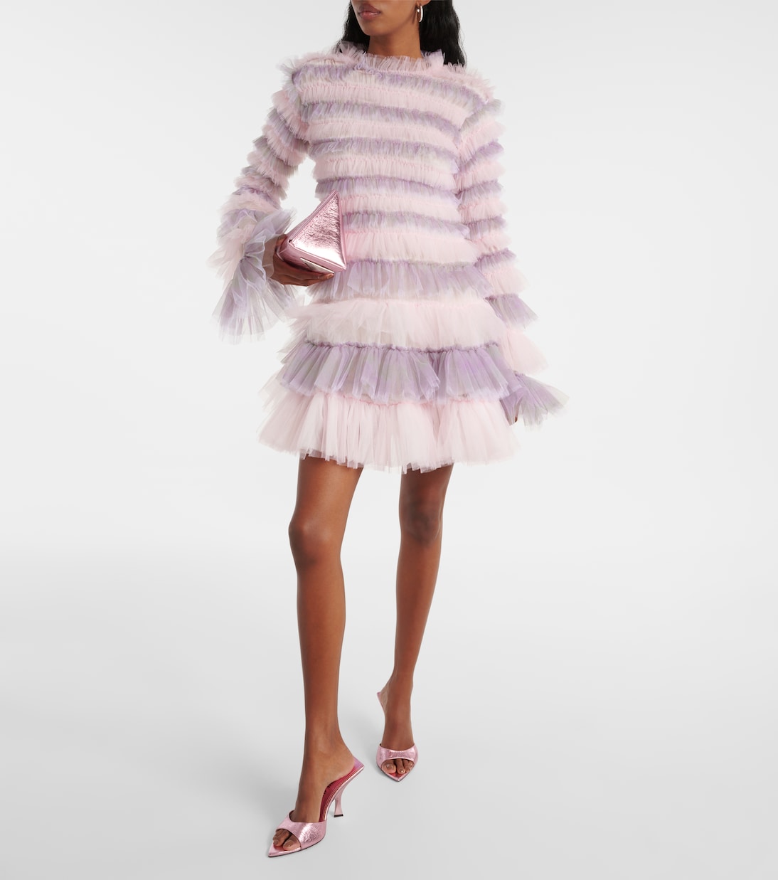 Shirred tulle minidress | Susan Fang